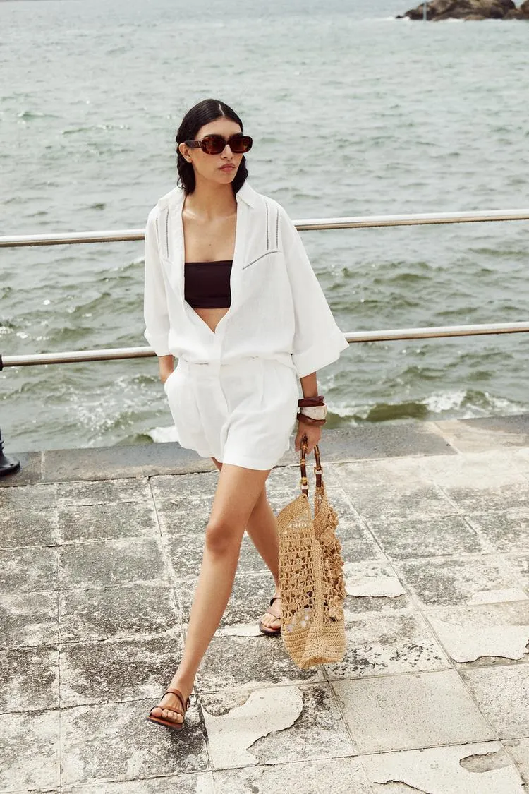 LADDER STITCH WIDE SLEEVE SHIRT