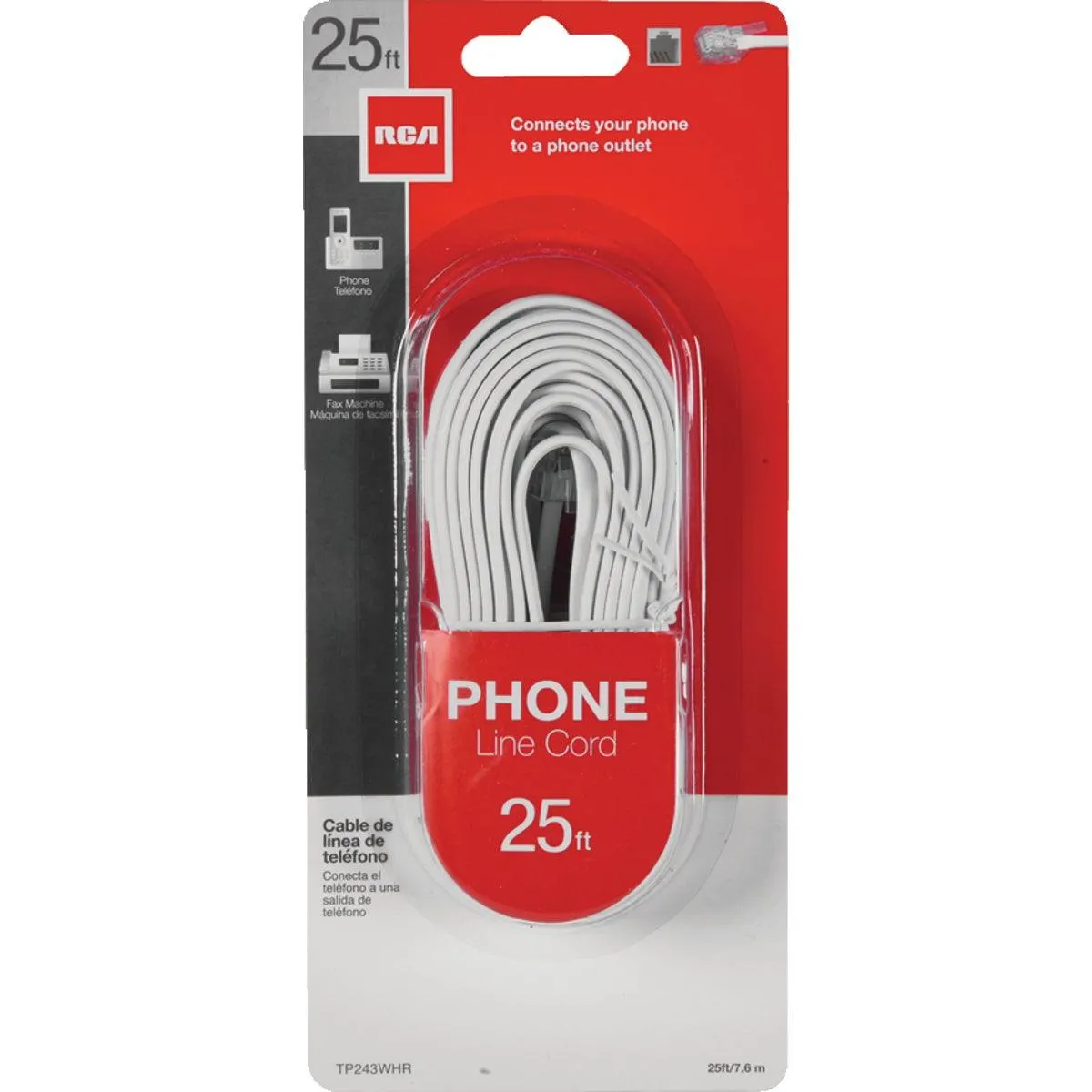 RCA TP243WHR RCA 25 Ft. White Phone Cord TP243WHR