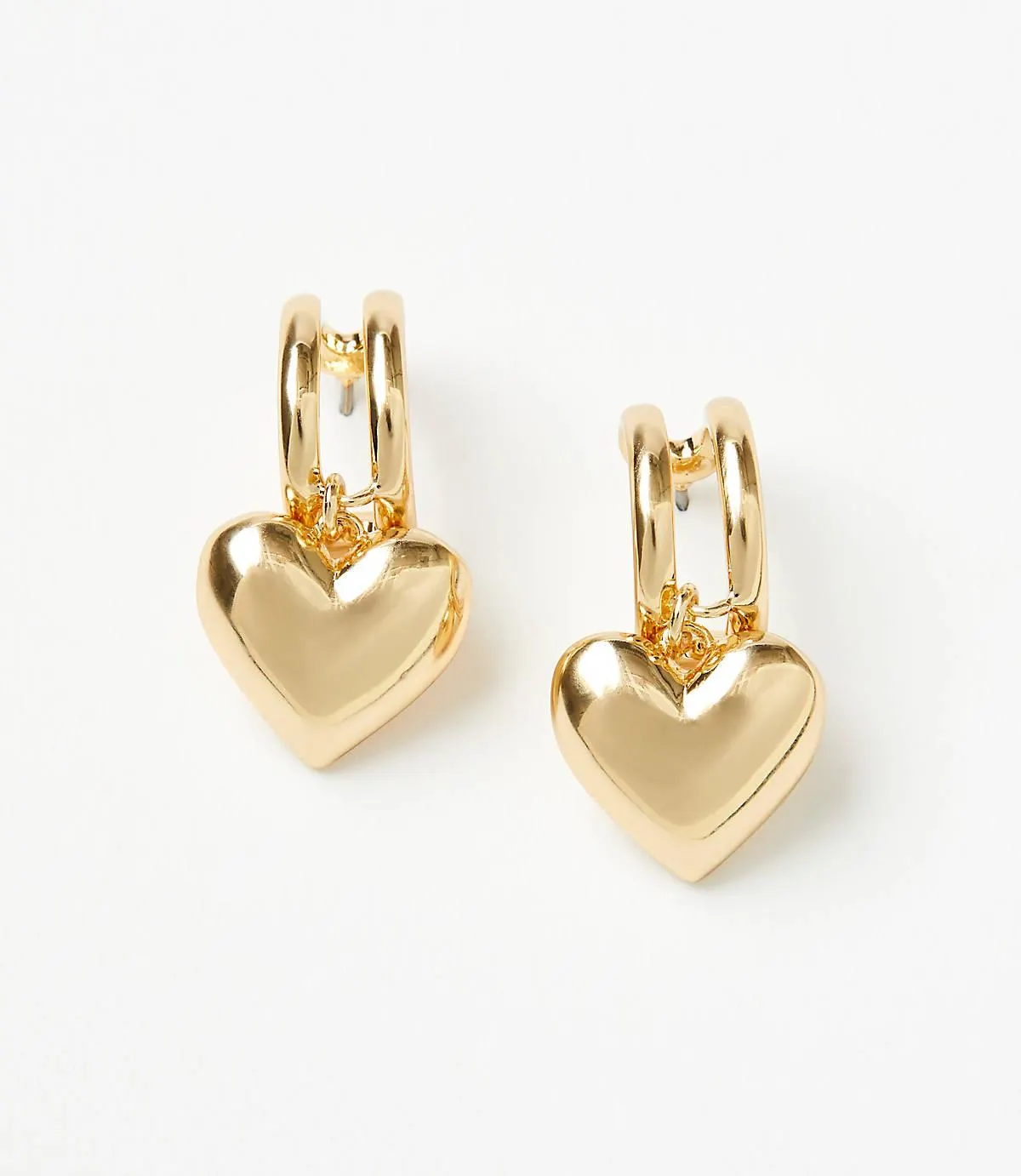 Heart Drop Hoop Earrings