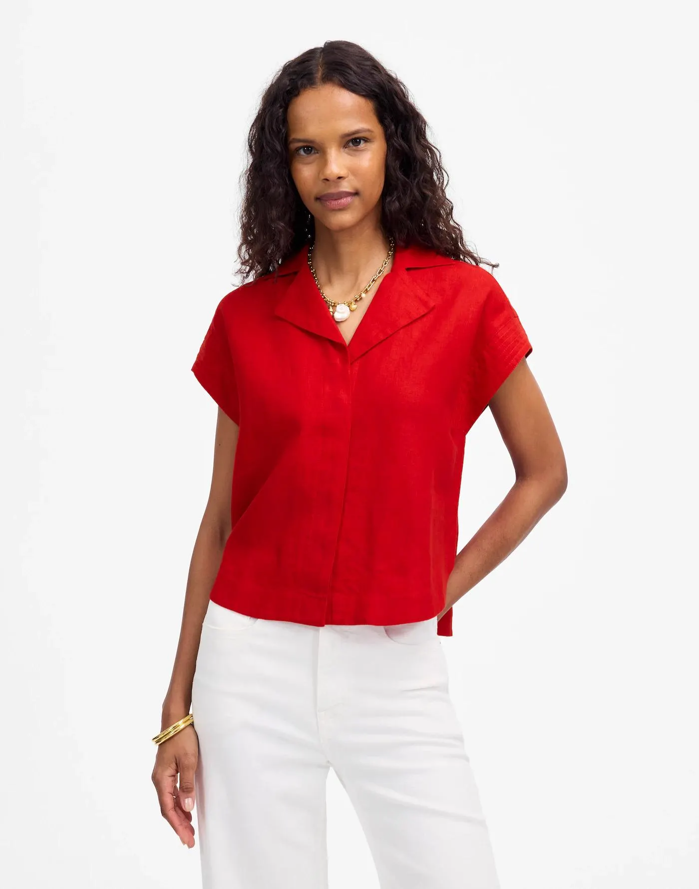 Resort-Collar Shirt in 100% Linen