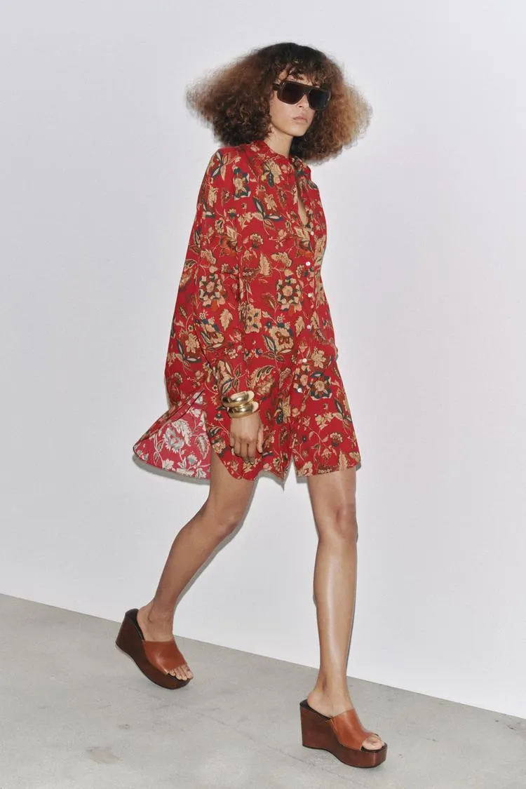 ZW COLLECTION LONG PRINTED SHIRT