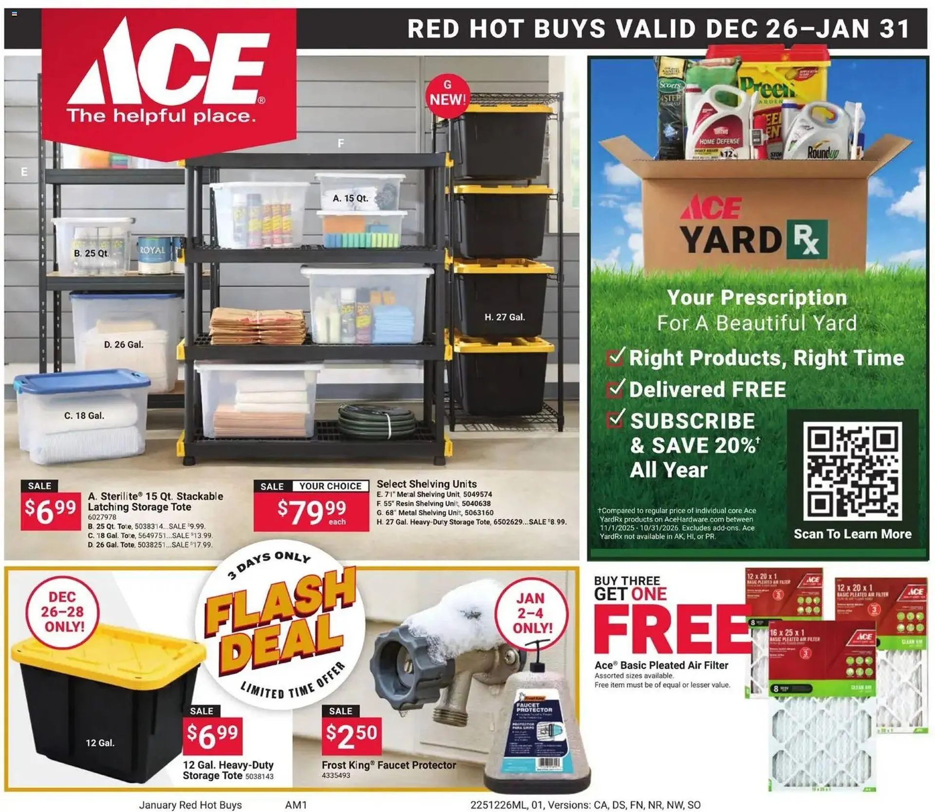 Weekly ad Ace Hardware flyer from December 26 to January 31 2026 - Page 1