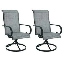 Backyard Creations® Chapman Brown Swivel Rocker Dining Patio Chair Set with Beige Fabric - 2 Pack