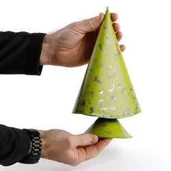 Rustic Lime Green Metal Tabletop Tree