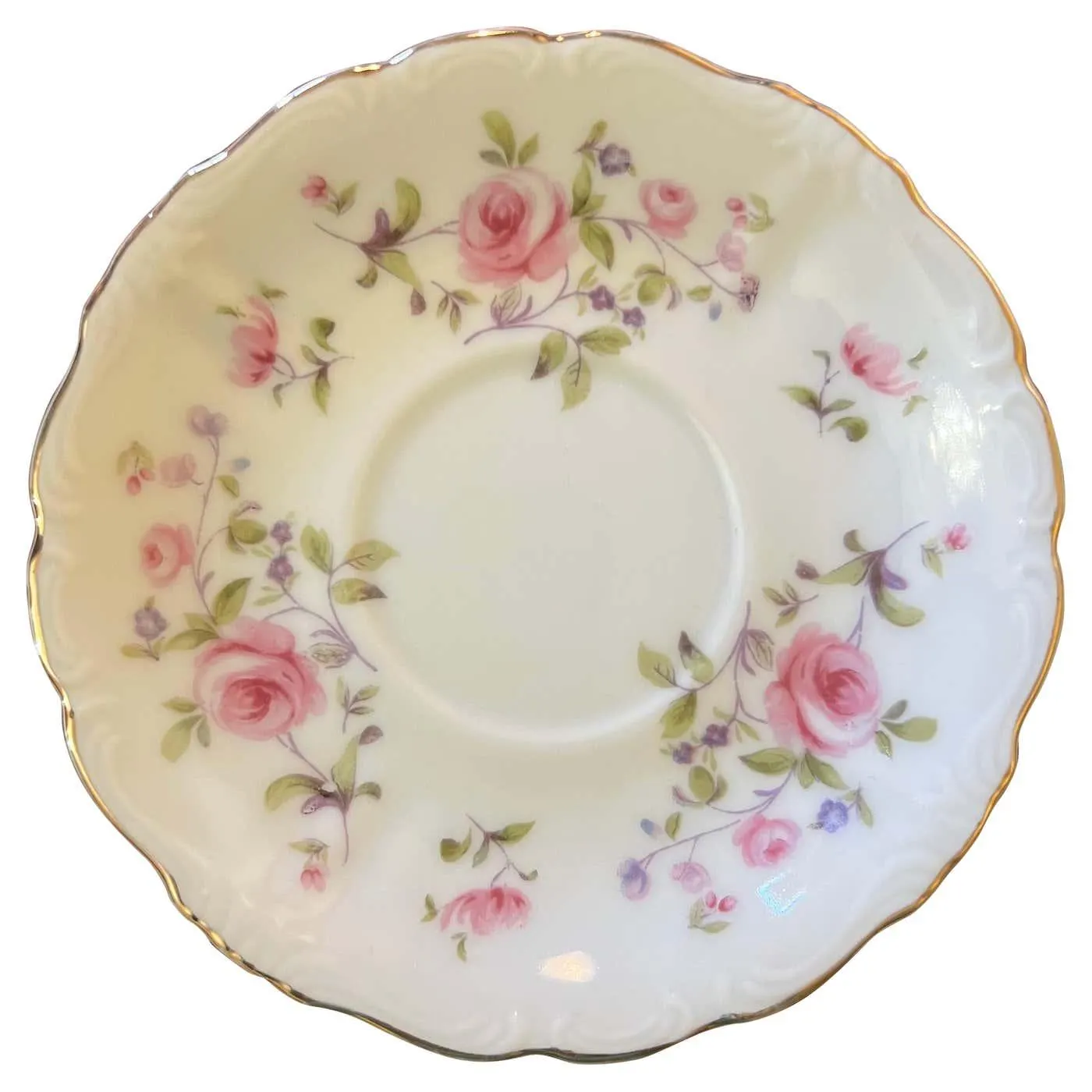 Vintage Japanese Floral Print Coffee Saucer