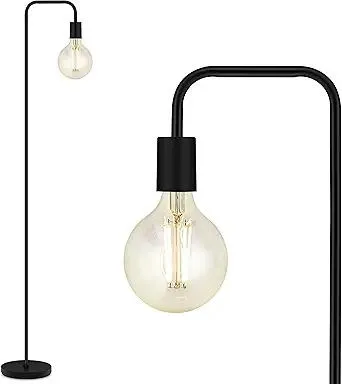 BoostArea Floor Lamp, Industrial Floor Lamp, 63 Inch Standing Lamp, E26 Socket, On/Off Footswitch, Whole Metal, ETL Listed, Modern Small Lamp for Bedroom, Living Room, Minimalist, Vintage, Mid Century