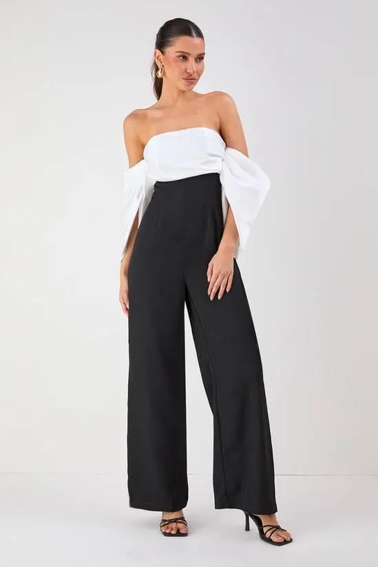 Bardot Volume Sleeve Wide leg Jumpsuit