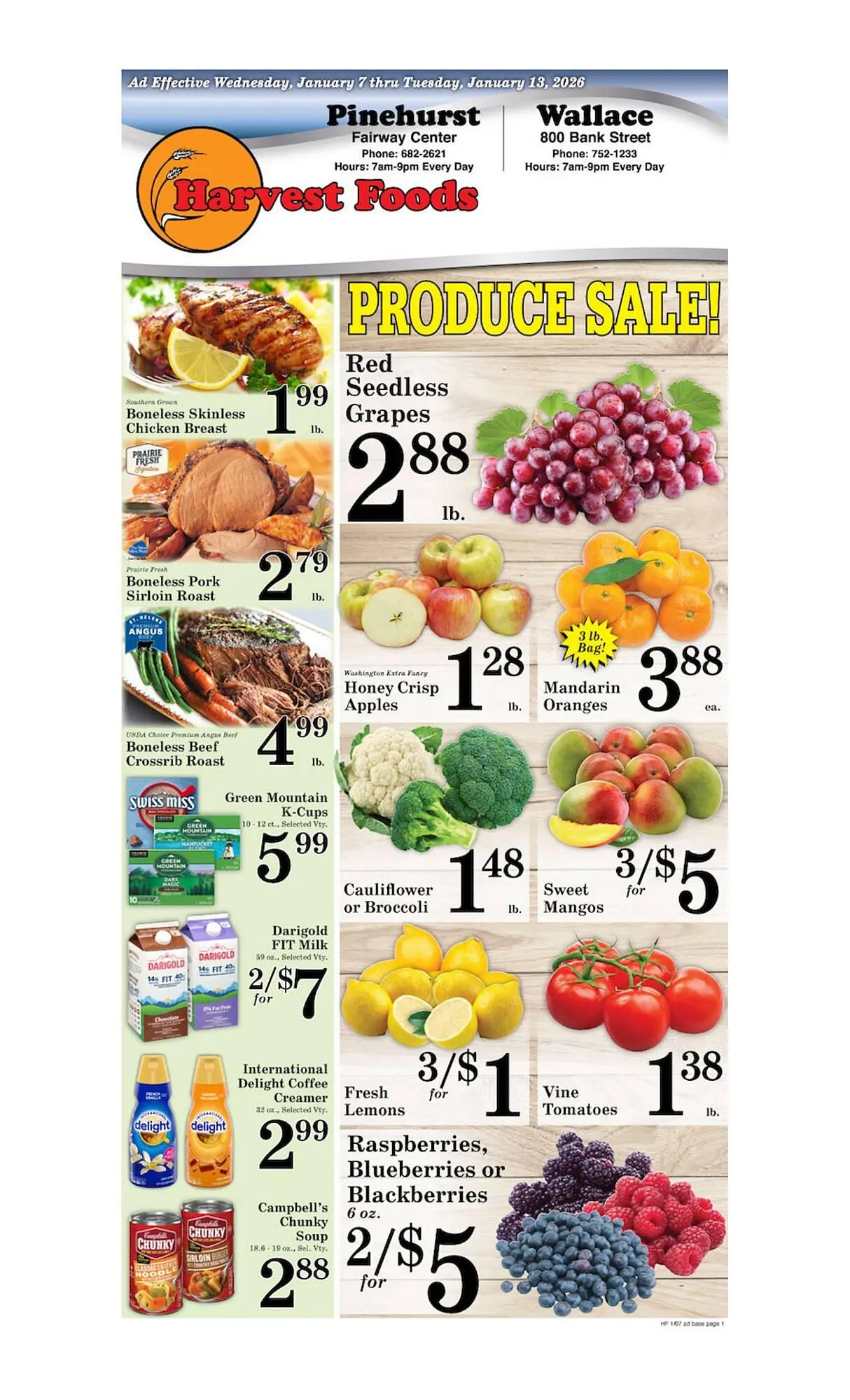 Weekly ad Harvest Foods weekly ad from January 7 to January 13 2026 - Page 1