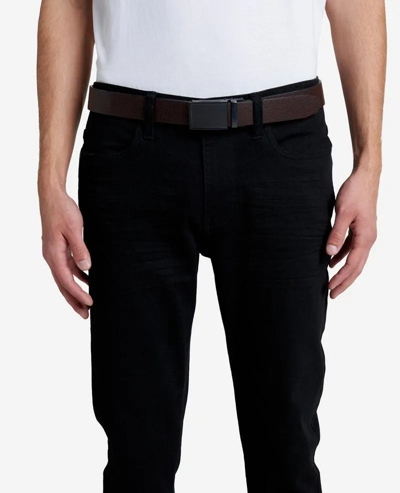 Men's TECHNI-COLE Plaque Buckle Track Lock Belt - Brown