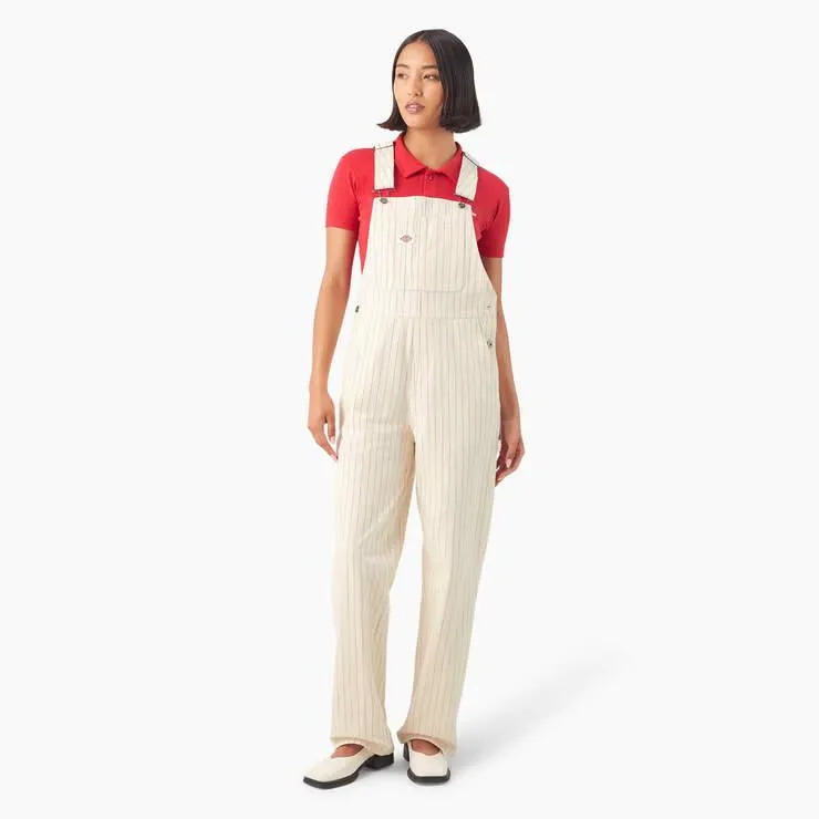 Women’s Pinstripe Service Bib Overalls