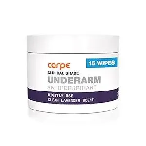 Carpe Clinical Grade Underarm Wipes - New, Unrivaled Antiperspirant Wipes For Armpit Sweat Prevention. Combat Sweat, Block Excessive Sweating, & Help Control Hyperhidrosis.15 Anti Sweat Wipes.