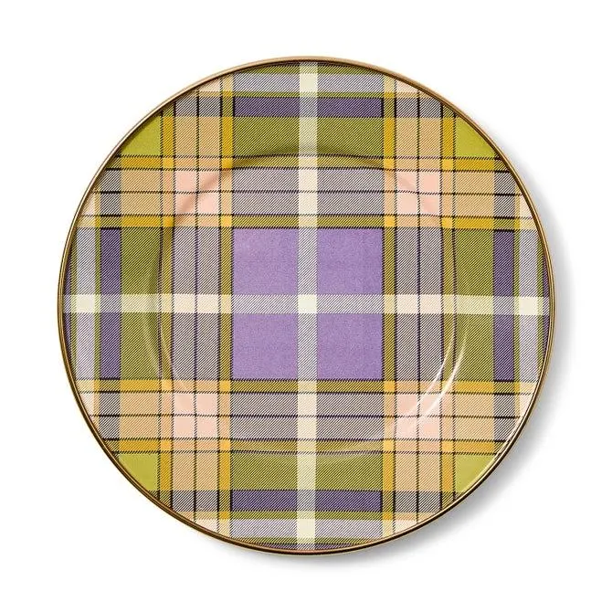 Tartan Violet Salad/Dessert Plate