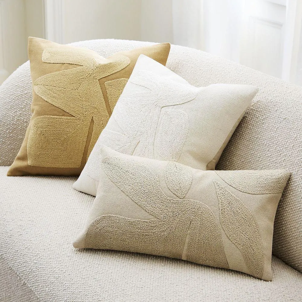 Embroidered Modern Abstract Pillow Cover