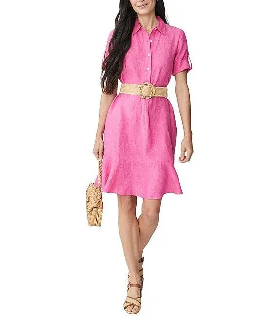 Wellesley Solid Denim Point Collar Dress