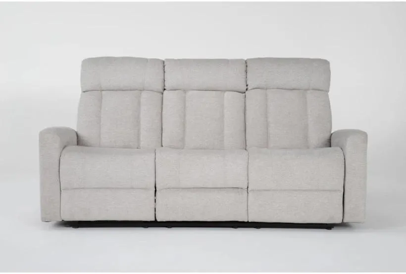 Halo II Buff Fabric 80" Manual Reclining Sofa