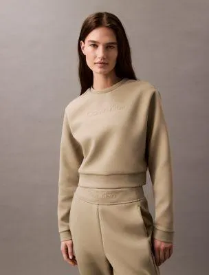 Spacer Cropped Crewneck Sweatshirt