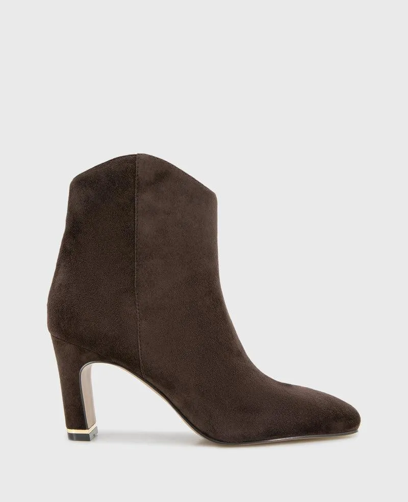 Grizelda Suede Heel Boot - CHOCOLATE SUEDE