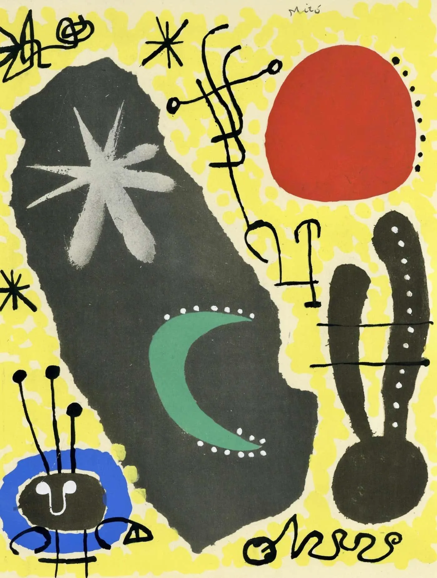 Joan Miró Papier collé, Société internationale d'art XXe siècle 1956