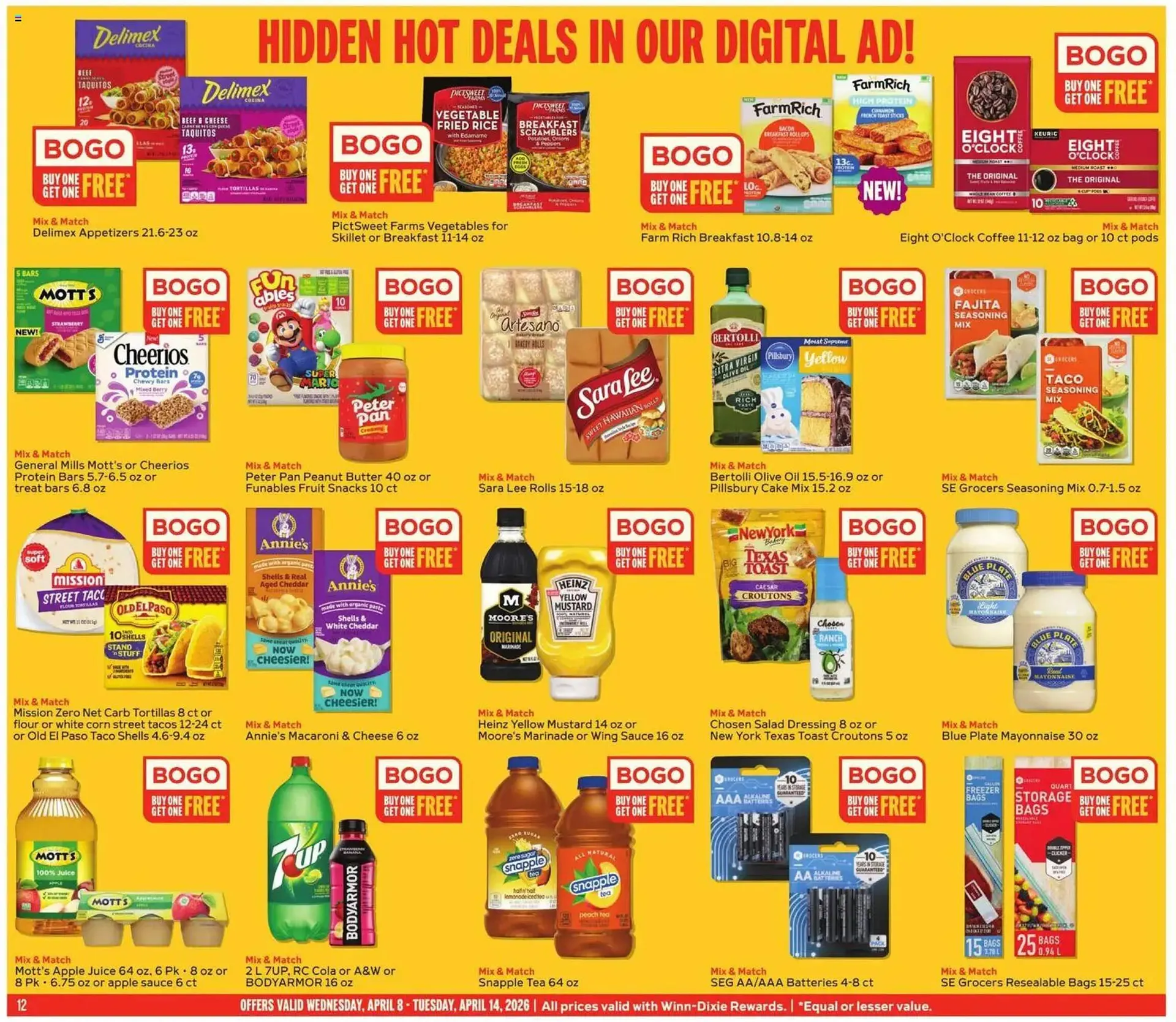 Weekly promotion Winn Dixie weekly ad spanning from April 8 to April 14 2026 - Page 12 for Catalogue 365
