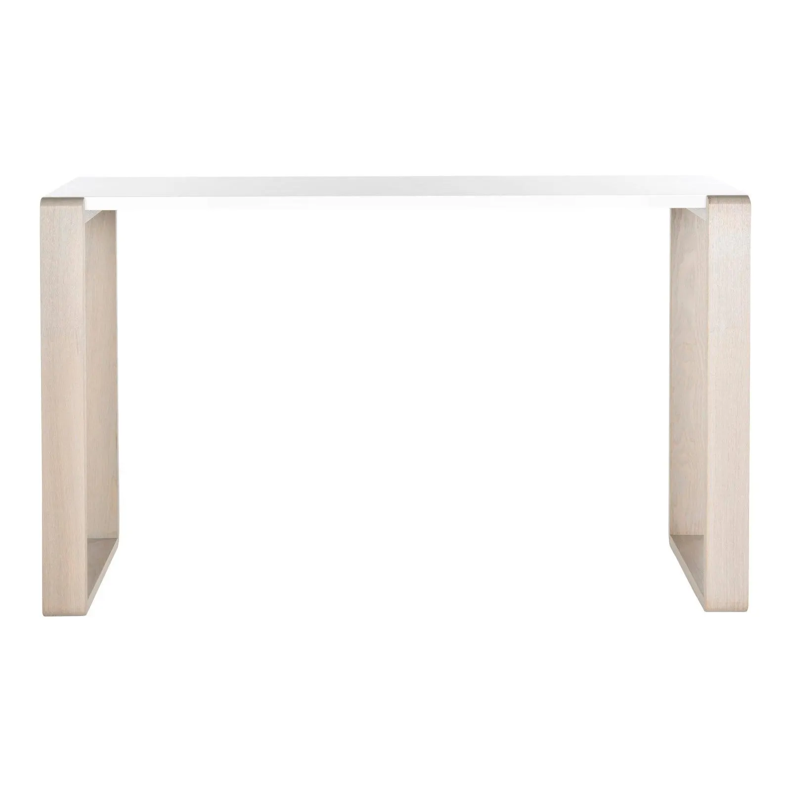 Mid Scandinavian Lacquer Console Table in White & Grey