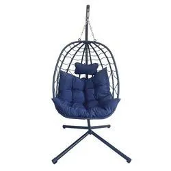 Blue Hanging Egg Chair