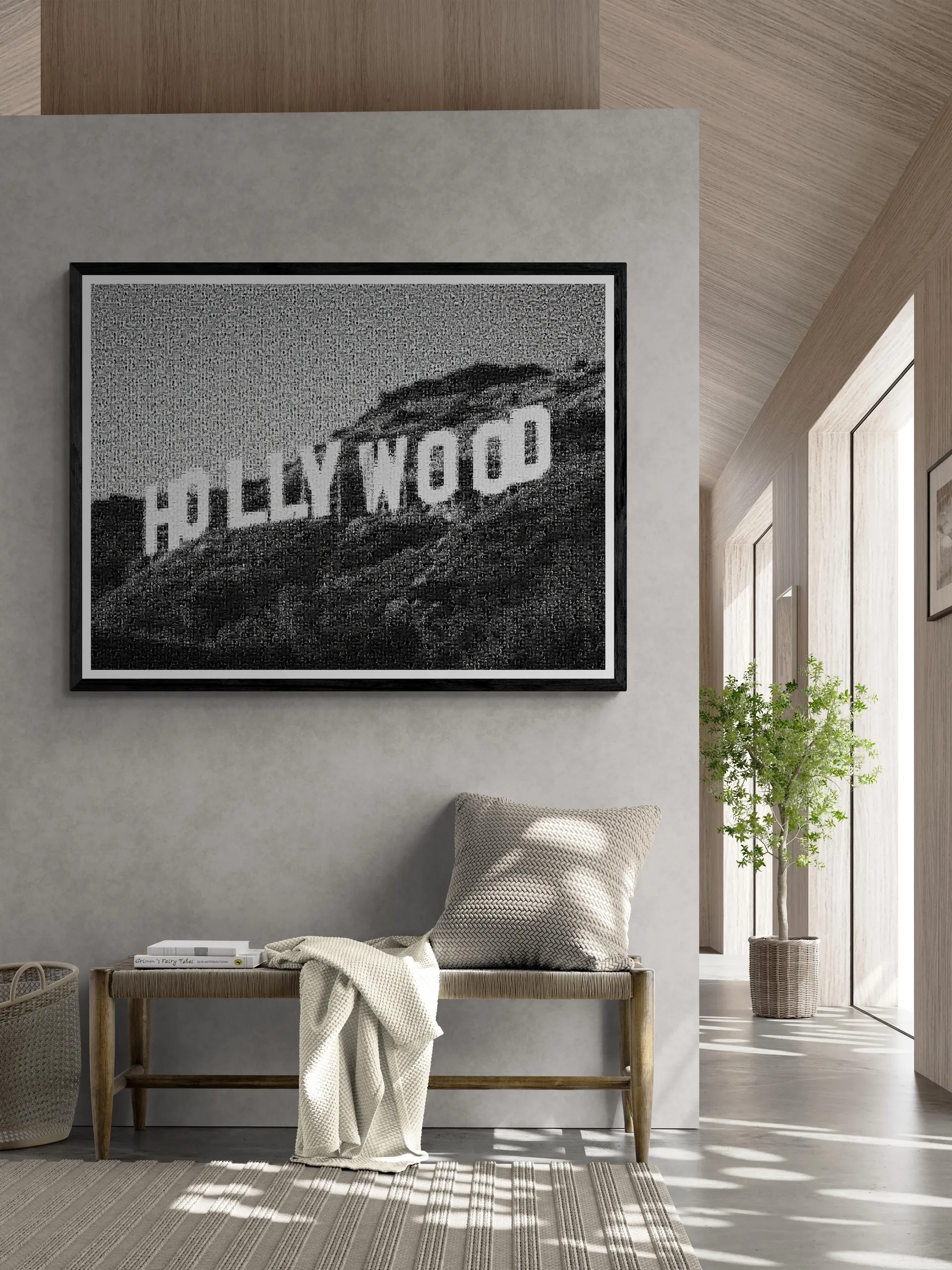 36x48 " Hollywood Sign" Photomosaic Pop Fine Art Photography Signed