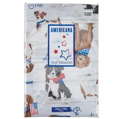 Americana Vinyl Tablecloth with Flannel Backing