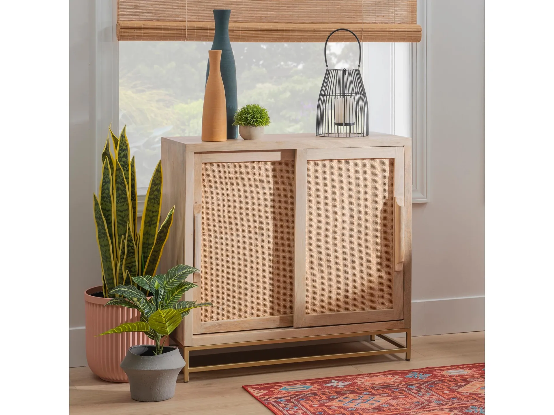 Rattan Cabinet Two Sliding Doors