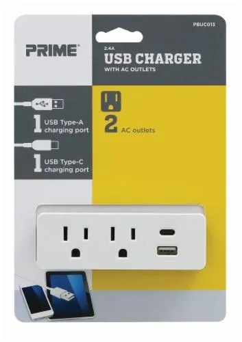 Prime® USB Charger with AC Outlets