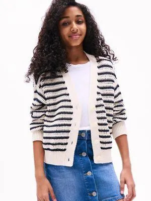 Kids' Stripe Crochet Cardigan