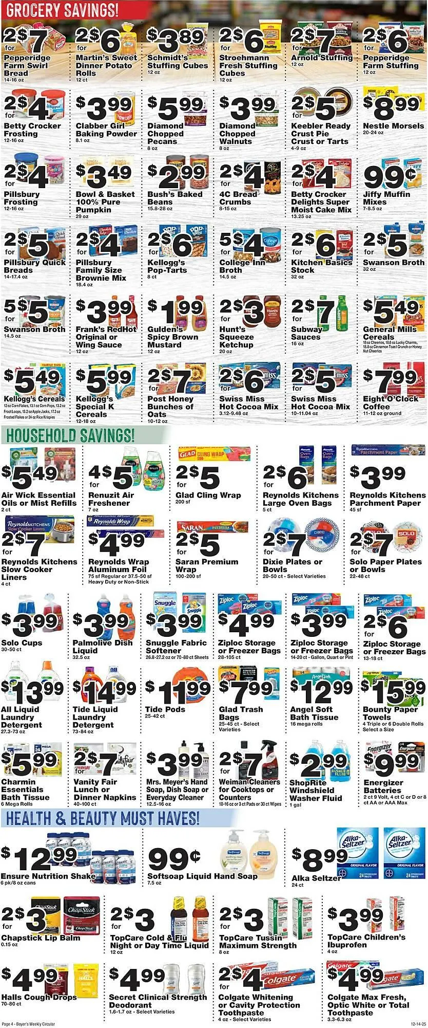 Weekly promotion Boyer's Food Markets weekly ad spanning from December 14 to December 20 2025 - Page 4 for Catalogue 365