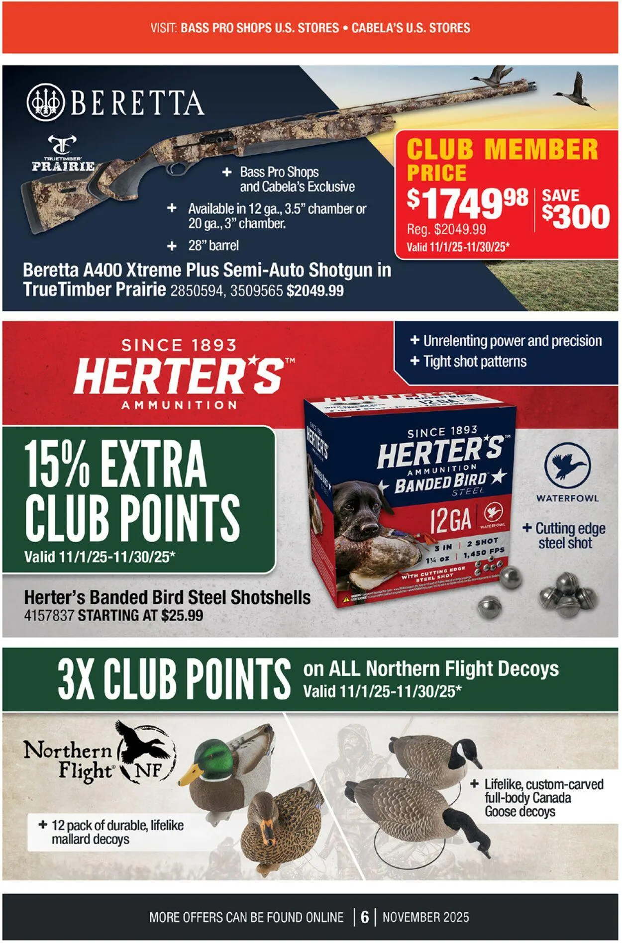 Weekly promotion Bass Pro Current weekly ad spanning from November 1 to November 30 2025 - Page 6 for Catalogue 365