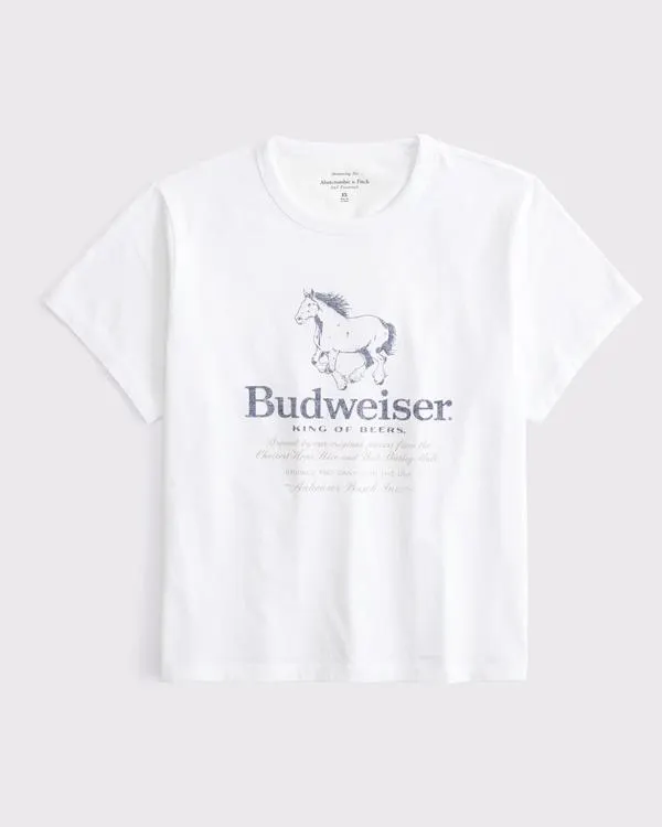 Short-Sleeve Budweiser Graphic Skimming Tee