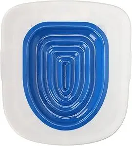Cat Toilet Trainer Kit, Cat Toilet Seat for Pet Cleaning, Universal Toilet Seats with White Tray & Removable Built in Blue Support