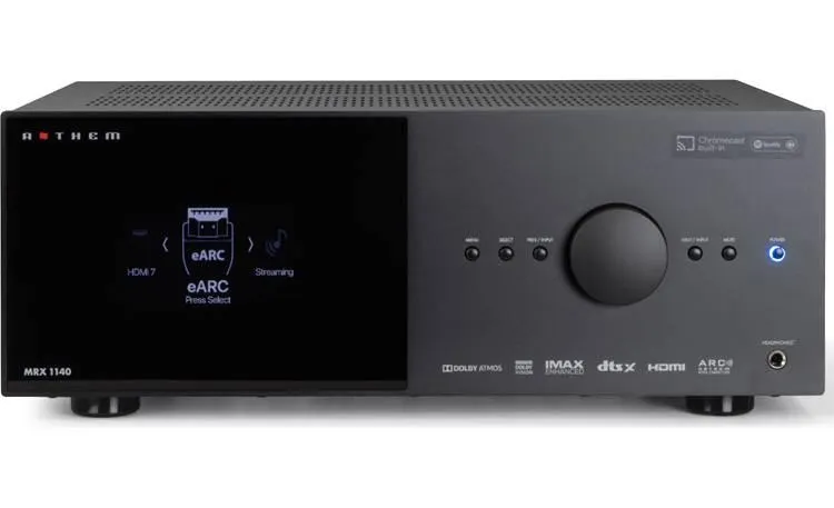 Anthem MRX 1140 8K 11.2-channel home theater receiver with Dolby Atmos®, Wi-Fi®, Bluetooth®, and Apple AirPlay® 2