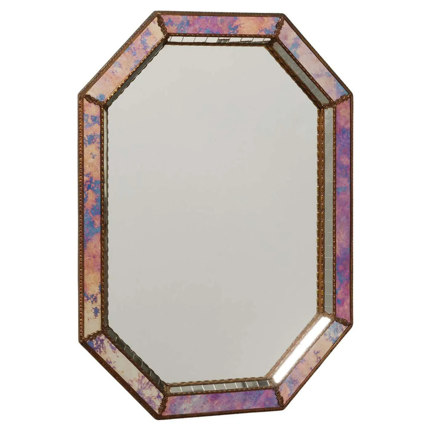 Large Antique Mid 20th Century French Glass Mirror, circa 1960