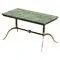 Vintage Green Marble and Brass Coffee Table, 1970s