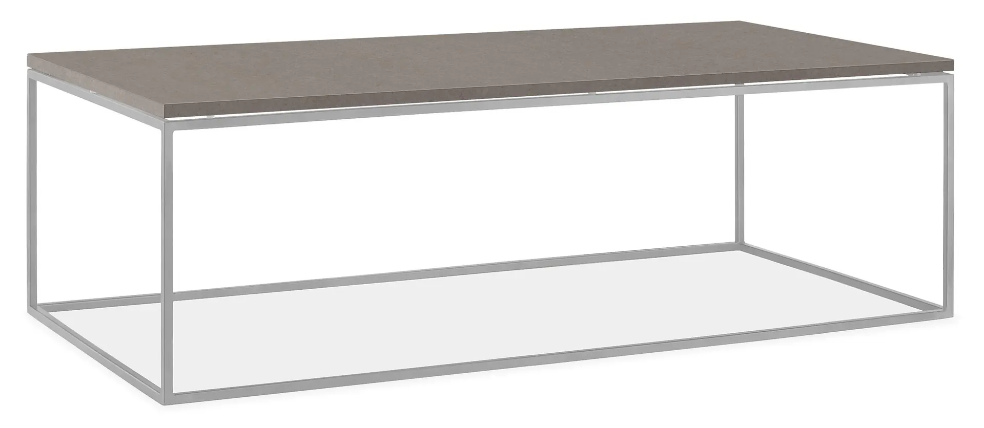 Tyne 48w 24d 15h Coffee Table w/Fog Top & Stainless Steel Base