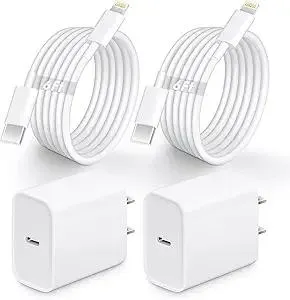for i Phone 13 14 Fast Charger, 2 Pack 20W PD i Phone Charger Fast Charging USB C Charger with 6FT Lightning USB C Cable Compatible with iP14 13 12 11 Pro Max,14 Plus,XR,XSMAX
