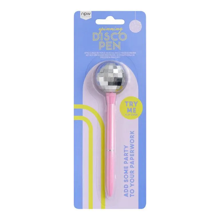 Pink Metallic Spinning Disco Pen