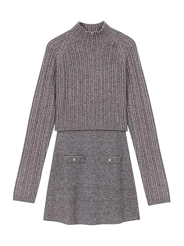 Knit Dress with Removable Jumper