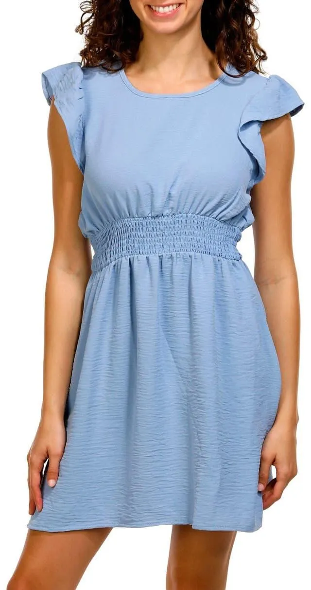 No Comment Juniors Flutter Sleeve Mini Dress