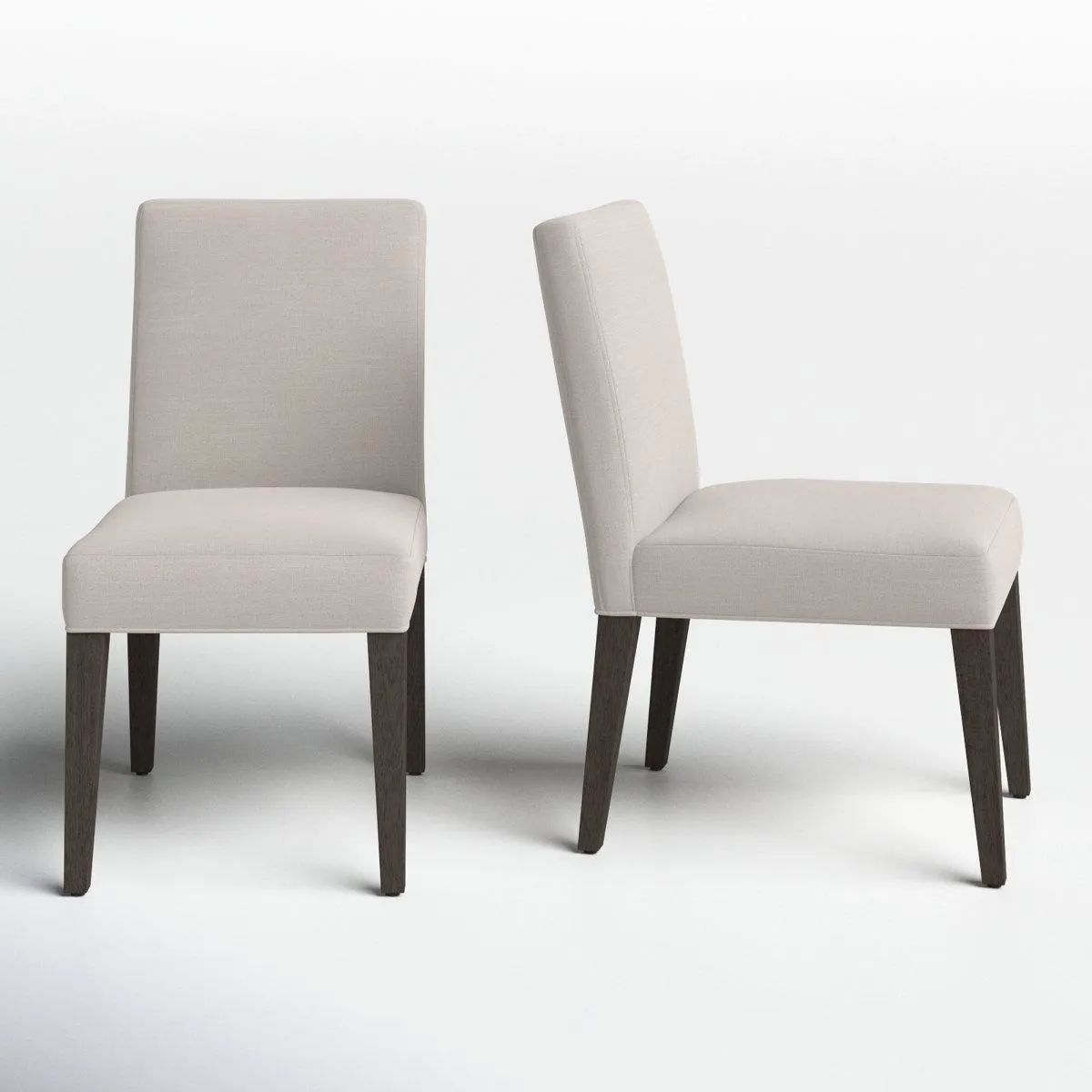 Meria Upholstered Parsons Chair in Beige (Set of 2)