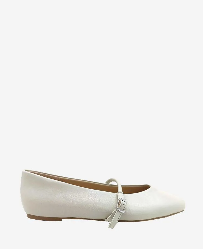Magnolia Leather Ballet Flat - Ecru Leather