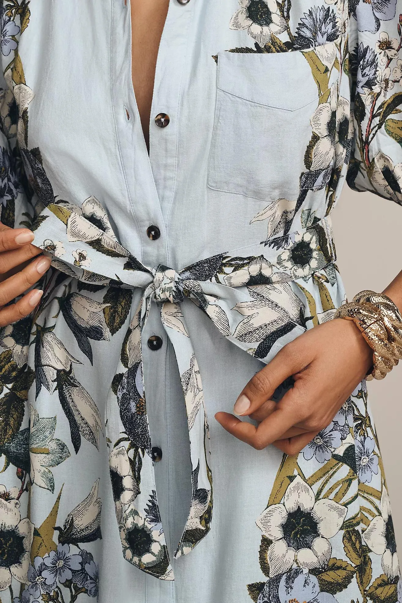 The Mona Linen Shirt Dress By Maeve