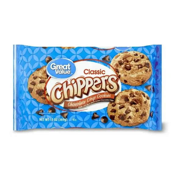 Great Value Classic Chippers Chocolate Chip Cookies, 13 oz