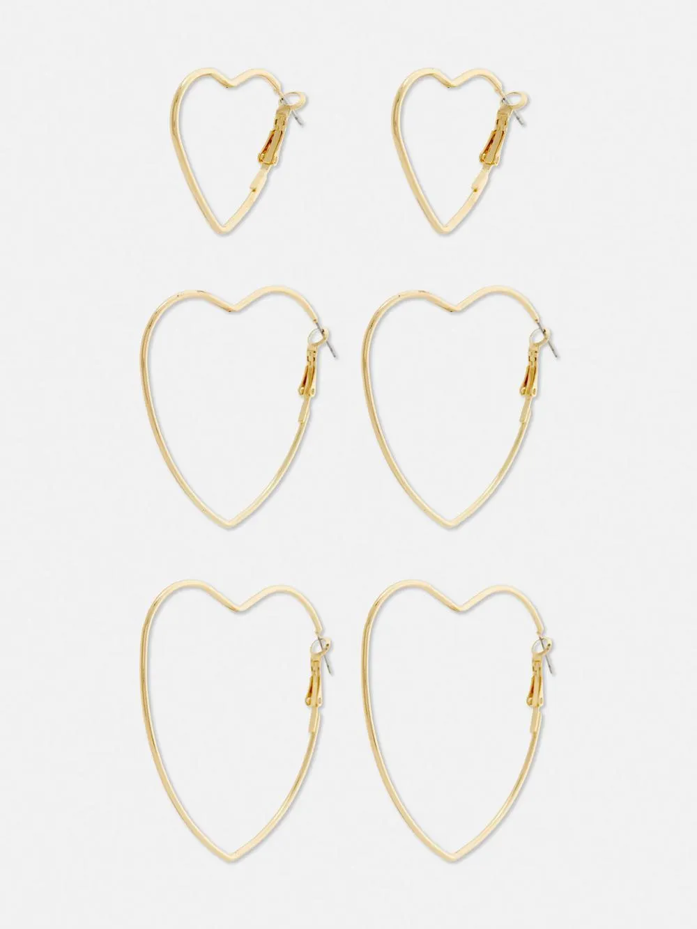 3-Pack The Edit Heart Hoop Earrings