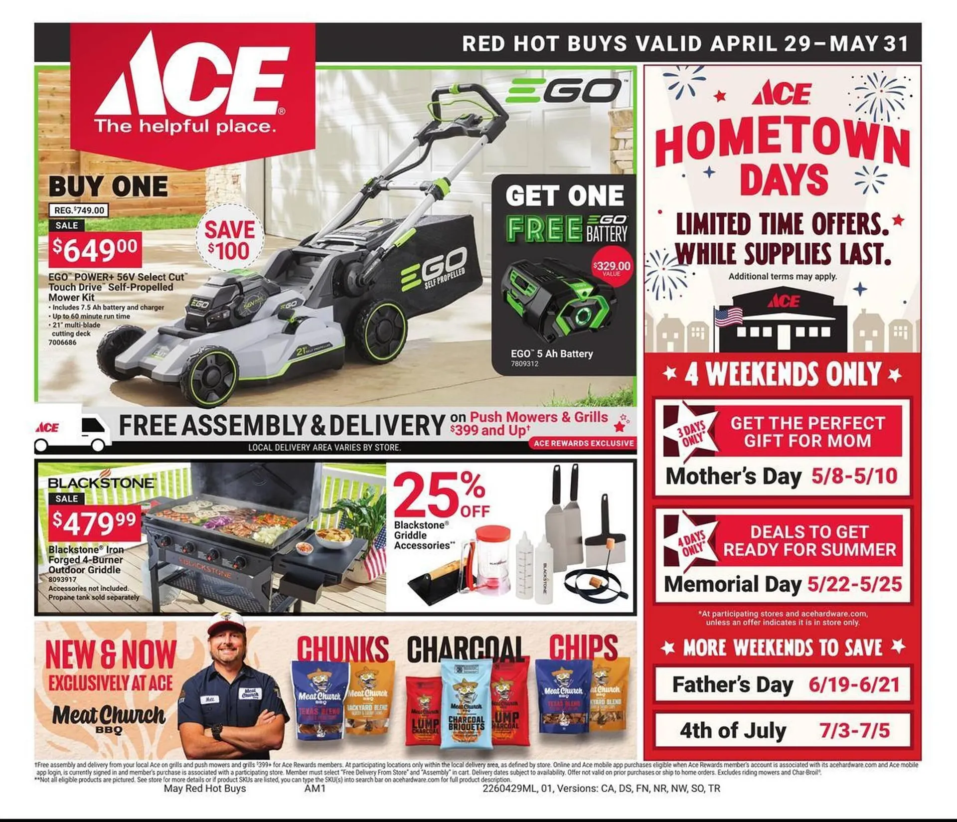 Weekly ad Ace Hardware flyer from April 29 to May 31 2026 - Page 1