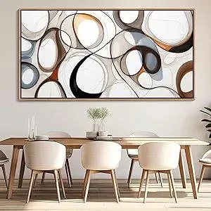 Abstract Canvas Wall Art - Framed Wall Art for Living Room Modern Minimalist artwork, Wood Decor, Bedroom Decorations, Kitchen & office Wall Art Prints 20×40