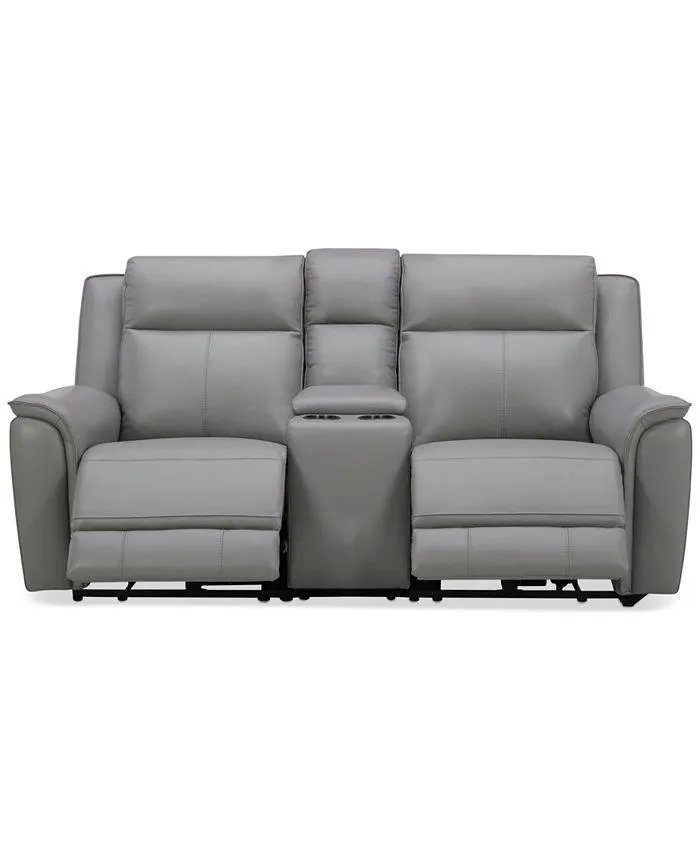 Addyson 77" 3-Pc. Leather Sofa with 2 Zero Gravity Recliners with Power Headrests & 1 Console, Created for Macy's